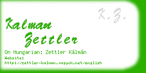 kalman zettler business card